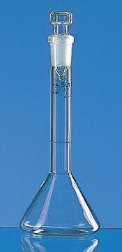 BRAND&#174; BLAUBRAND&#174; volumetric flask trapezoidal capacity 5 mL, polypropylene stopper, joint: ST/NS 7/16