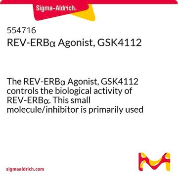 REV-ERB&#945; Agonist, GSK4112 The REV-ERB&#945; Agonist, GSK4112 controls the biological activity of REV-ERB&#945;. This small molecule/inhibitor is primarily used for Biochemicals applications.