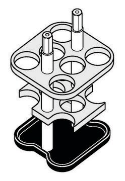 Adapter for Eppendorf&#174; A-4-38 Rotor holds 6 x 15 mL round bottom tubes, for 90 mL rectangular bucket, pack of 2