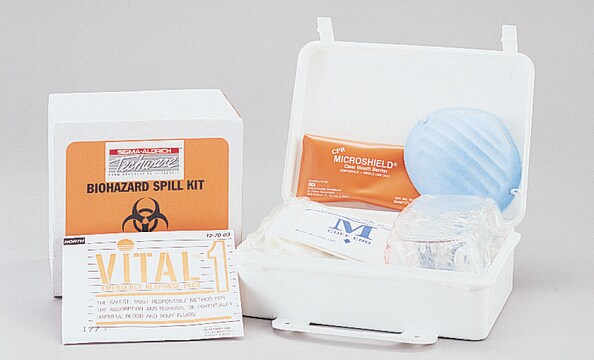 Biohazard spill kit Disposable, L × W × D 7 1/4&#160;in. × 6 1/2&#160;in. × 5 1/4&#160;in.