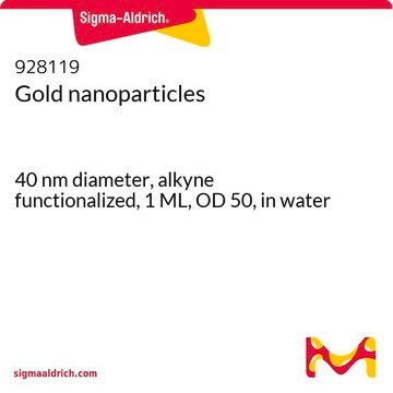 Gold nanoparticles 40&#160;nm diameter, alkyne functionalized, 1 ML, OD 50, in water