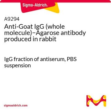 Anti-Goat IgG (whole molecule)&#8722;Agarose antibody produced in rabbit IgG fraction of antiserum, PBS suspension