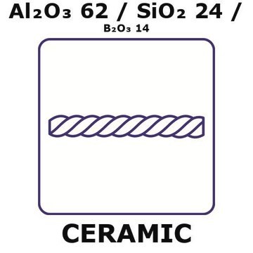 Alumina/Silica/Boria fiber, Al2O3 62%/SiO2 24%/B2O3 14%, tex number 100, length 20 m, filament diameter 0.011mm