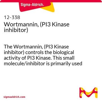 Wortmannin, (PI3 Kinase inhibitor) The Wortmannin, (PI3 Kinase inhibitor) controls the biological activity of PI3 Kinase. This small molecule/inhibitor is primarily used for Biochemicals applications.