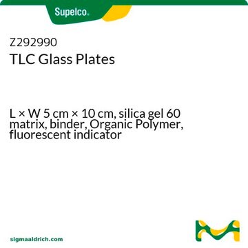 TLC Glass Plates L × W 5&#160;cm × 10&#160;cm, silica gel 60 matrix, binder, Organic Polymer, fluorescent indicator