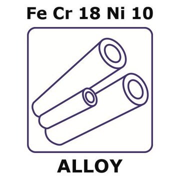 Stainless steel - AISI 304 tube, Fe/Cr18%/Ni 10%, outside diameter 0.9 mm, length 35 mm, wall thickness 0.15&#160;mm