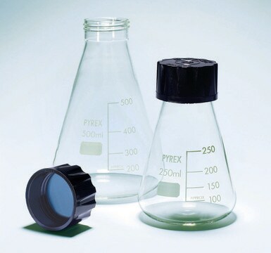 Pyrex&#174; Erlenmeyer flask, graduated with SVL screwcaps capacity 50&#160;mL