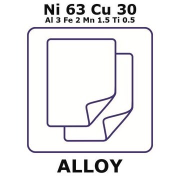 Monel&#174; alloy k-500, Ni63Cu30Al3Fe2Mn1.5Ti0.5 sheet, 200 x 200mm, 3.5mm thickness, annealed