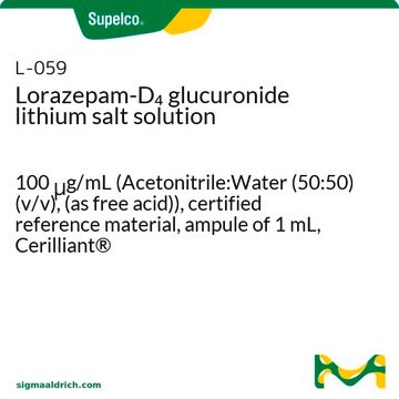 Lorazepam-D4 glucuronide lithium salt solution 100&#160;&#956;g/mL (Acetonitrile:Water (50:50) (v/v), (as free acid)), certified reference material, ampule of 1&#160;mL, Cerilliant&#174;