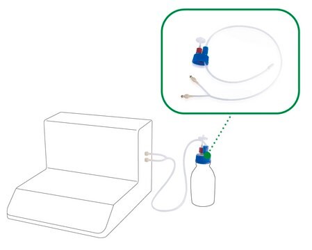 Double connection kit for GL45 bottle for use with easySpiral (platers), pkg of 1&#160;sets