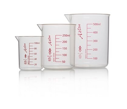 Azlon Graduated Griffin-Style Low Form Beakers polymethylpentene, capacity 25&#160;mL