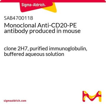 Monoclonal Anti-CD20-PE antibody produced in mouse clone 2H7, purified immunoglobulin, buffered aqueous solution