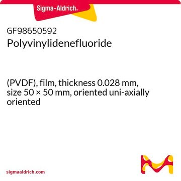 Polyvinylidenefluoride (PVDF), film, thickness 0.028&#160;mm, size 50 × 50&#160;mm, oriented uni-axially oriented