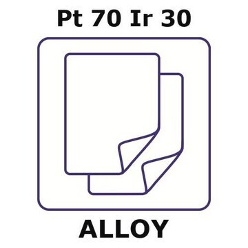 Platinum-iridium alloy, Pt70Ir30 foil, 50 x 50mm, 0.125mm thickness