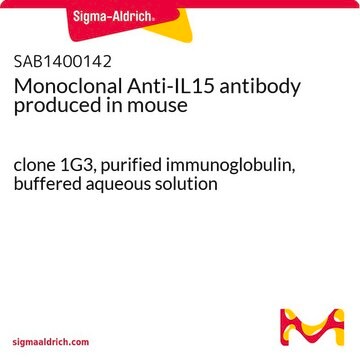 Monoclonal Anti-IL15 antibody produced in mouse clone 1G3, purified immunoglobulin, buffered aqueous solution