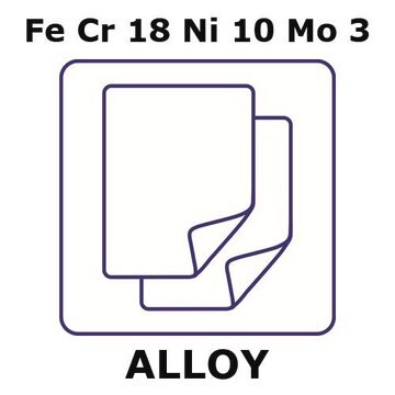 Stainless steel - AISI 316 foil, Fe/Cr18%/Ni 10%/Mo 3%, thickness 0.05&#160;mm, length 0.5 m, coil width 50&#160;mm