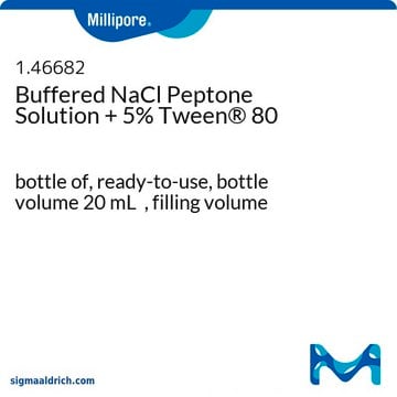 Buffered NaCl Peptone Solution + 5% Tween&#174; 80 bottle of, ready-to-use, bottle volume 20&#160;mL , filling volume