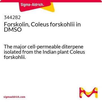 Forskolin, Coleus forskohlii in DMSO The major cell-permeable diterpene isolated from the Indian plant Coleus forskohlii.