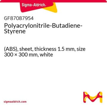 Polyacrylonitrile-Butadiene-Styrene (ABS), sheet, thickness 1.5&#160;mm, size 300 × 300&#160;mm, white