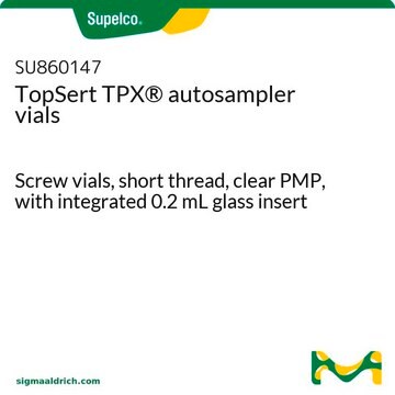 TopSert TPX&#174; autosampler vials Screw vials, short thread, clear PMP, with integrated 0.2 mL glass insert