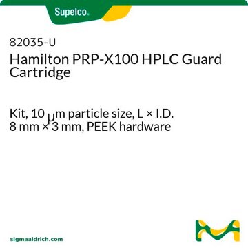 Hamilton PRP-X100 HPLC Guard Cartridge Kit, 10&#160;&#956;m particle size, L × I.D. 8&#160;mm × 3&#160;mm, PEEK hardware