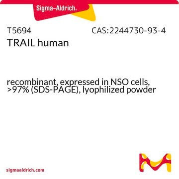 TRAIL human recombinant, expressed in NSO cells, &gt;97% (SDS-PAGE), lyophilized powder