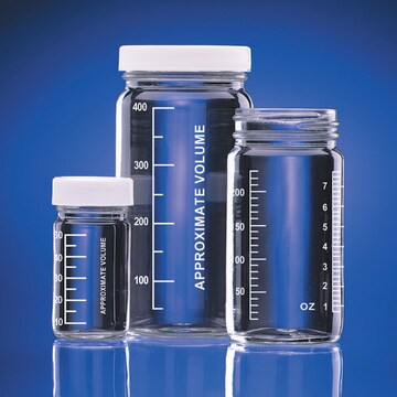 Graduated Valumetric&#8482; bottles polypropylene cap (with poly-vinyl liner), capacity 30&#160;mL (1&#160;oz)