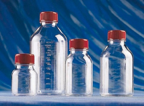 Corning&#174; Costar&#174; traditional, round, plastic storage bottles round clear polystyrene, sterile, bottle capacity 1,000&#160;mL, cap (plug seal), case of 12