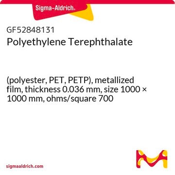 Polyethylene Terephthalate (polyester, PET, PETP), metallized film, thickness 0.036&#160;mm, size 1000 × 1000&#160;mm, ohms/square 700