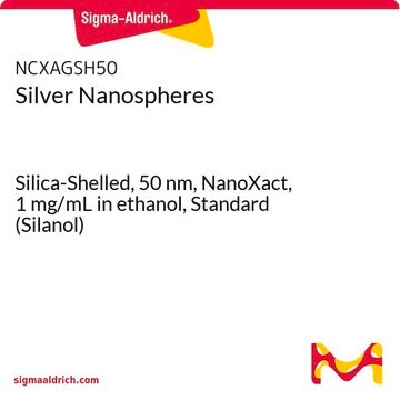 Silver Nanospheres Silica-Shelled, 50&#160;nm, NanoXact, 1&#160;mg/mL in ethanol, Standard (Silanol)