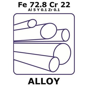 Fecralloy - Iron-Chromium, Fe72.8Cr22Al5Y0.1Zr0.1 1000mm rod, 1.8mm diameter