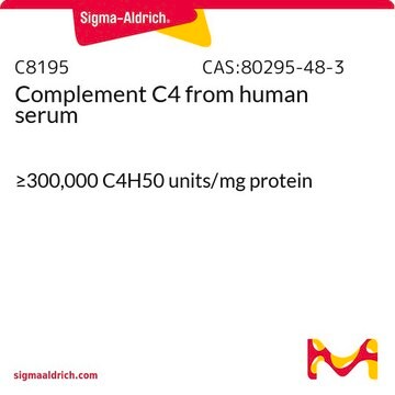 Complement C4 from human serum &#8805;300,000&#160;C4H50 units/mg protein