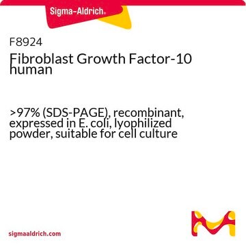 Fibroblast Growth Factor-10 human &gt;97% (SDS-PAGE), recombinant, expressed in E. coli, lyophilized powder, suitable for cell culture