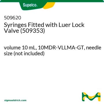 Syringes Fitted with Luer Lock Valve (509353) volume 10&#160;mL, 10MDR-VLLMA-GT, needle size (not included)