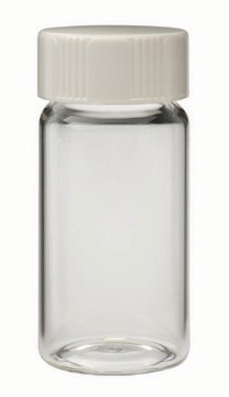 WHEATON&#174; liquid scintillation vial with attached PE disc lined urea cap lips on vial transparent borosilicate glass bottle, capacity (20&#160;mL), screw cap