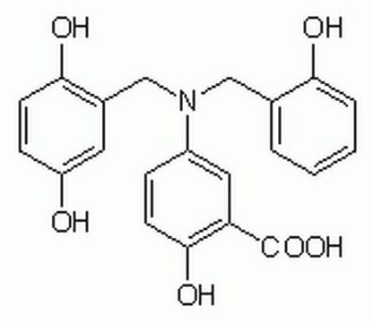 Lavendustin A A cell-permeable, reversible, and substrate competitive inhibitor of EGF receptor tyrosine kinase and p60c-src with little effect on protein kinase A or protein kinase C.