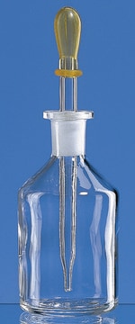 BRAND&#174; glass dropping bottle with dropping pipette and rubber teat capacity 50&#160;mL, amber soda-lime glass