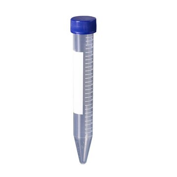 MTC&#8482; Bio Screw Cap Centrifuge Tube capacity 15&#160;mL, conical bottom, non-sterile, pack of 500&#160;ea (10 x foam racks 50 ea)