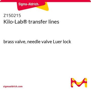 Kilo-Lab&#174; transfer lines brass valve, needle valve Luer lock