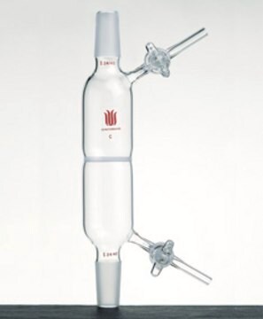 Synthware&#8482; fritted filter tube with glass stopcocks joint: ST/NS 14/20, disc O.D. 30&#160;mm, porosity: medium