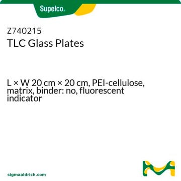 TLC Glass Plates L × W 20&#160;cm × 20&#160;cm, PEI-cellulose, matrix, binder: no, fluorescent indicator