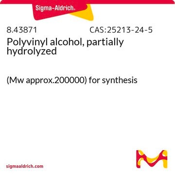 Polyvinyl alcohol, partially hydrolyzed (Mw approx.200000) for synthesis