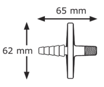 Millex&#174; hydrophobic PTFE vent filter pore size 0.2&#160;&#956;m, diam. 50&#160;mm, non-sterile, 1/4-1/2 in. silicone hose barb, 1/8 in. NPTM, sterilization compatible with autoclavable