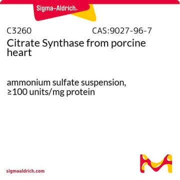 Citrate Synthase from porcine heart ammonium sulfate suspension, &#8805;100&#160;units/mg protein