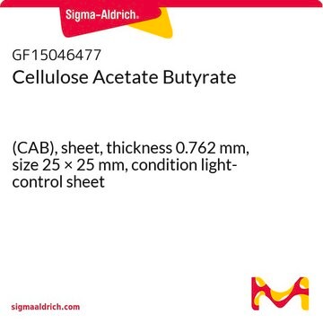 Cellulose Acetate Butyrate (CAB), sheet, thickness 0.762&#160;mm, size 25 × 25&#160;mm, condition light-control sheet