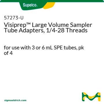 Visiprep&#8482; Large Volume Sampler Tube Adapters, 1/4-28 Threads for use with 3 or 6 mL SPE tubes, pk of 4