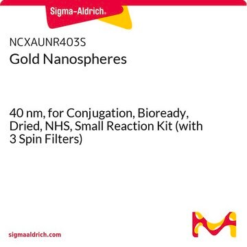 Gold Nanospheres 40&#160;nm, for Conjugation, Bioready, Dried, NHS, Small Reaction Kit (with 3 Spin Filters)