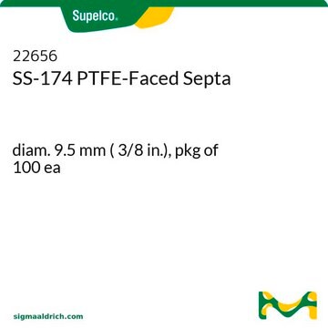 SS-174 PTFE-Faced Septa diam. 9.5&#160;mm ( 3/8&#160;in.), pkg of 100&#160;ea