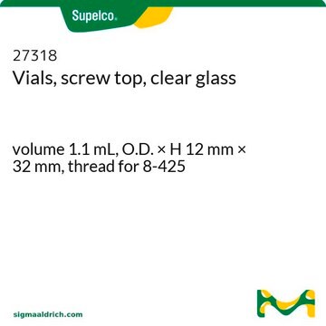 Vials, screw top, clear glass volume 1.1&#160;mL, O.D. × H 12&#160;mm × 32&#160;mm, thread for 8-425