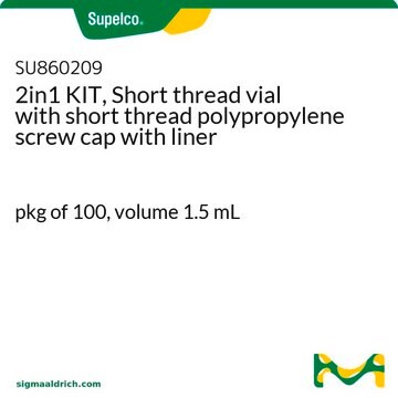 2in1 KIT, Short thread vial with short thread polypropylene screw cap with liner pkg of 100, volume 1.5&#160;mL